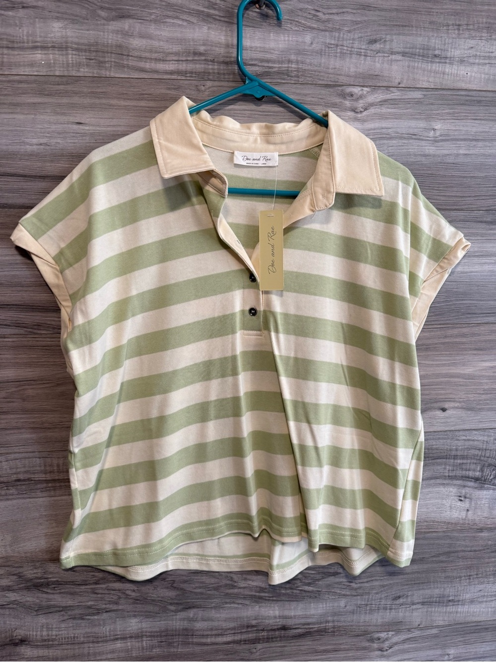 NWT Doe and Rae striped polo short sleeve